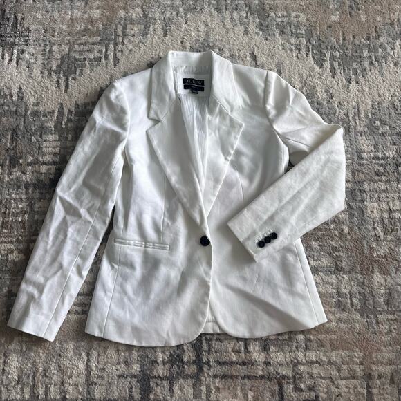 NEW J. Crew Parke Blazer in Stretch Linen Sz 2 White Structured - Picture 3 of 9